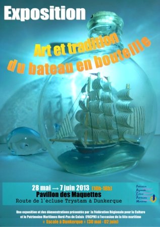 Affiche expo bateaux bouteille Dk